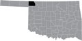 Location map of the Harper County of Oklahoma, USA