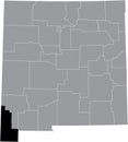 Location map of the Hidalgo County of New Mexico, USA