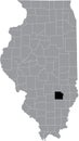 Location map of the Clay County of Illinois, USA