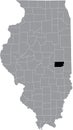 Location map of the Coles County of Illinois, USA