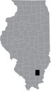 Location map of the Hamilton County of Illinois, USA