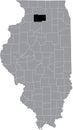 Location map of the Lee County of Illinois, USA