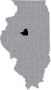 Location map of the Tazewell County of Illinois, USA