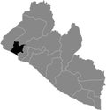 Location map of the Bomi county of Liberia