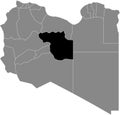 Location map of the Jufra district of Libya