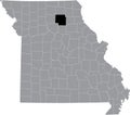 Location map of the Macon County of Missouri, USA