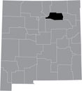 Location map of the Mora County of New Mexico, USA