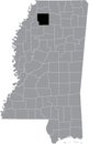 Location map of the Panola County of Mississippi, USA