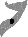 Location map of the Hiran region of Somalia