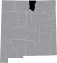 Location map of the Taos County of New Mexico, USA
