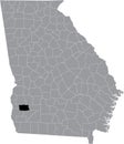 Location map of the Calhoun county of Georgia, USA