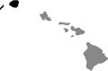 Location map of the Kauai county of Hawaii, USA