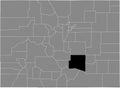 Location map of the Pueblo county of Colorado, USA
