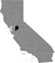 Location map of the San Joaquin county of California, USA