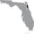 Location map of the St. Johns county of Florida, USA
