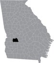 Location map of the Sumter county of Georgia, USA