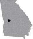 Location map of the Taylor county of Georgia, USA