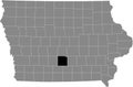 Location map of the Warren County of Iowa, USA