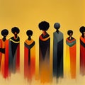 Black History Month Abstract Togetherness African American Black Ethnicities Generative AI