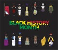 Black History Month African Costume Tribe Background Vector