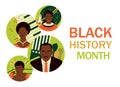 Black history month banner. Famous Afro American people