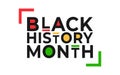 Black History Month banner. Vector illustration of design template for national holiday poster or card. Annual Royalty Free Stock Photo