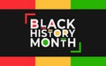 Black History Month banner. Vector illustration of design template for national holiday poster or card. Annual