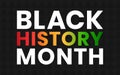 Black History Month banner. Vector illustration of design template for national holiday poster or card. Annual Royalty Free Stock Photo