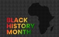 Black History Month banner. Vector illustration of design template for national holiday poster or card. Annual Royalty Free Stock Photo