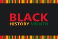 Black History Month colorful banner. African culture appreciation. Celebrateb annually in February.