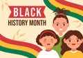 Black History Month Template Hand Drawn Cartoon Flat Background Illustration of African American Holiday to Promote