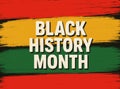 Black history month text on colorful textured background Royalty Free Stock Photo