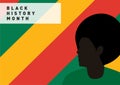 Black history month vector illustration on a stripey background Royalty Free Stock Photo