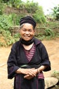 Black Hmong old woman smiling, Sapa, Vietnam