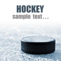 Black hockey puck Royalty Free Stock Photo