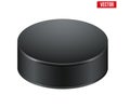 Black Hockey puck. Vector Illustration.