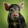 Hyperrealistic 3d Render Of Muscular Black And White Pig Puppy