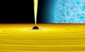 Black hole absorbs star, Royalty Free Stock Photo