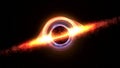 Black hole attracting space matter. 4k video 3d rendering Royalty Free Stock Photo