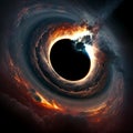 Black Hole Blackhole The Event Horizon Singularity Circle Ring Space Light Gravity Spacetime Generative AI Royalty Free Stock Photo