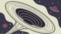 Black Hole in Cosmic Landscape, Abstract Space Vortex, vector design Generative AI Royalty Free Stock Photo