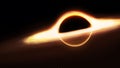 Black hole and a disk of glowing plasma. Supermassive singularity in outer space, Royalty Free Stock Photo