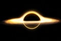 Black hole and a disk of glowing plasma. Supermassive singularity in outer space, Royalty Free Stock Photo