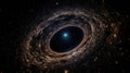 Black hole in the galaxy, Black hole system. Deep space black hole. Singularity of massive black hole.