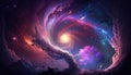 a black hole illustration eating the galaxy, epic scifi artwork, generative ai technology