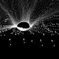 Black hole made from Flying Particles. Vector Illustration.