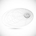 Black hole magnetic field sketch icon template