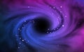 Black Hole In Outer Space. Vortex In Cosmos With Stars And Stardust. Object In Universe. Colorful Galaxy With Planet And