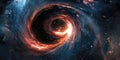 A Black Hole Pulling in Stars and Galaxies for Space Astronomy or SciFi Design Projects Royalty Free Stock Photo