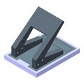 Black hole puncher icon, isometric style Royalty Free Stock Photo